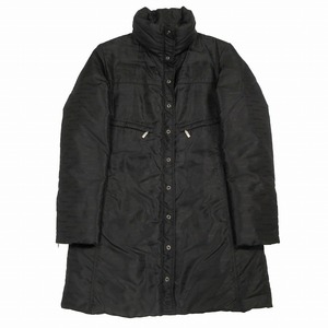 美品 MONCLER モンクレール 茶タグ ヴィンテージ BARI ロゴ総柄 ダウンコートアウター ブラック サイズ2 レディース /TNT