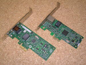 自作ＰＣ部品　PCI-E ギガビットLANカード　２個　intelとBROADCOM　通信未チェックの為ジャンクで(0220e)