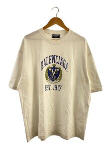 BALENCIAGA◆22SS/カレッジミディアムフィットTシャツ/XL/コットン/WHT/612966//