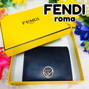 箱付き●本革●FENDI●フェンディ●二つ折り財布●レザー●8M0387●イタリア●メンズ●レディース●ウォレット●コンパクト●