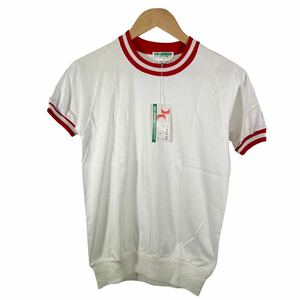 【衣料品店在庫品 ヒットユニオン 男子体操服 赤白 半袖Mサイズ】未使用 Hitunion 丸首Tシャツ167cm 学校 昭和レトロ 533-ＡＣ #0549-005X7