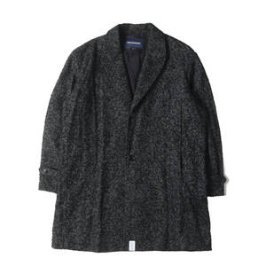 DESCENDANT ディセンダント ジャケット サイズ:2 ウール ミックス ヘリンボーン チェスターコート (LIOYD WOOL JACKET) ブラック