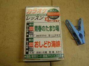 カラオケレッスンx3バ-ジョン 青春のたまり場+おしどり海峡2曲 歌入カラオケ 歌詞付 中古品動作確認済カセット6本迄送料198円 プラケース入