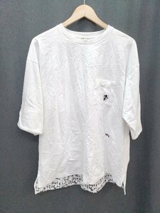 ◇ ◎ ●未使用● graniph グラニフ ビックシルエット パンダ 半袖 Ｔシャツ サイズL ホワイト メンズ レディース P