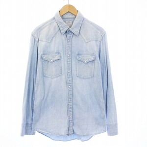 ビズビム VISVIM social sculpture shirt デニム ウエスタンシャツ 長袖 2 M 青 ブルー 0114205007001 /KH メンズ