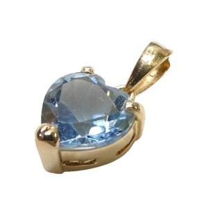 【K18】 ハート アクアマリン ペンダントトップ イエローゴールド 18金 yellow gold aquamarine pendent charm【ネコポスOK】◇J