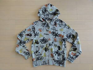 美品 HYSTERIC GLAMOUR MONDO PARADISE柄 パーカー グレー Mサイズ 02211CF01