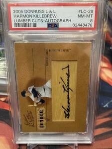 PSA8 2005 Donruss Leather & Lumber Harmon Killebrew Lumber Cuts Autograph LC-28 64枚限定 MLB サインカード