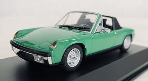 【希少品】1/43 PORSCHE 914 2.0 ポルシェ914 2.0 ライトグリーン ミニカー MINICHAMPS ルーフ別ピース2つ付　ショーケース入り ほぼ未使用