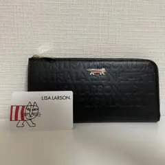 Lisa Larson リサラーソン　本革 ロゴ型押し L字ジップ 長財布　薄型