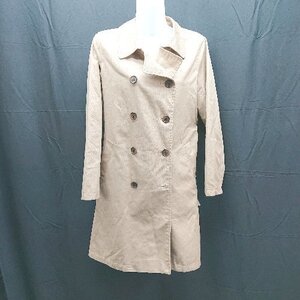 ◇ chocol raffine robe　ダブルボタン　裏地　シンプル　春夏物 長袖 コート サイズF ベージュ系 レディース E