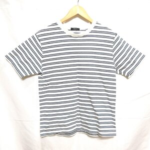 ◆COMME CA ISM ボーダー柄 半袖 Tシャツ(ホワイト) サイズM◆USED