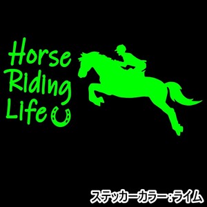 《JK04》30.0×15.0cm【乗馬生活-Horse Riding Life-A】G1、有馬記念、JRA、ケイバ、日本ダービー、馬術部、馬具ステッカー(0)