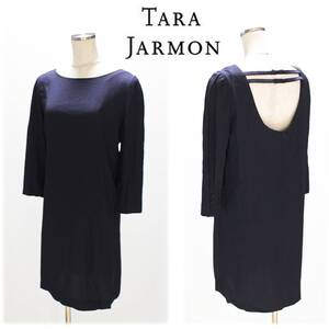 《TARA JARMON タラジャーモン》新品 定価58,300円 ブルガリア製 上質レーヨン使用 上品デザインワンピース 38(M) A6155