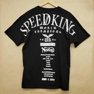 261419【Lサイズ】美品 Norton Motorcycle ドロップショルダー 半袖Tシャツ ブラック 212N1022 ノートンモーターサイクル