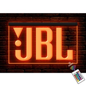 J227 // LED ネオンライトサイン JBL スピーカー【RGB 24キーリモコン仕様 16色発光タイプ】■サイズ(約)：W550mm x H300mm 大きいサイズ