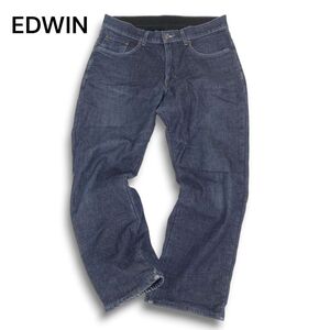 EDWIN エドウィン FW03M 防風 裏起毛★ USED加工 ストレッチ デニム パンツ ジーンズ Sz.33　メンズ バイク 日本製　C4B04993_B#Q