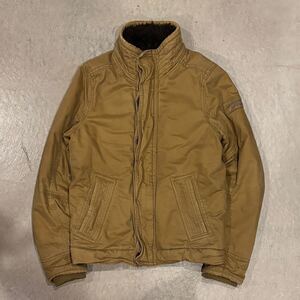 【Abercrombie&Fitch】アバクロンビーアンドフィッチ アバクロ フィールドジャケット ワーク ミリタリー S ベージュ 裏地ファー 古着 正規