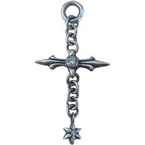 Chrome Hearts クロムハーツ ローリー クロスチャーム 925 アフターダイヤ 購入店カード付【中古】12411R16