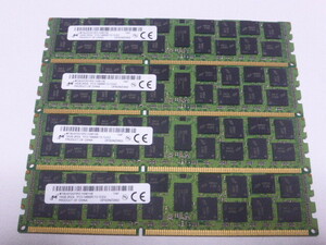 メモリ サーバーパソコン用 1.5V Micron PC3-14900R(DDR3-1866R) ECC Registered 16GBx4枚 合計64GB 起動確認済みです⑤