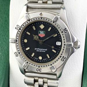 【1円〜】TAG HEUER タグ ホイヤー 腕時計 メンズ WE1210 ブラック文字盤 プロフェッショナル 200m デイト 可動品