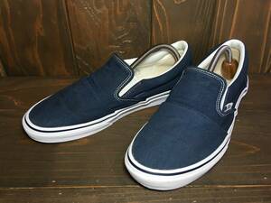 ★VANS × BEAMS 国内企画 slip on スリッポン 紺×白 ポケット付 28.0cm 美品 Used 検 ビームス ハーフキャブ SK8 オールドスクール ERA