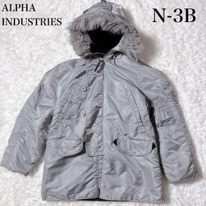 ALPHA INDUSTRIES USA製 N-3B フライトジャケット シルバーグレー ミリタリー アルファインダストリー