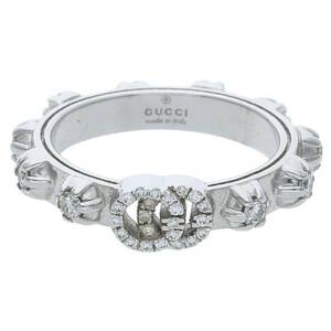 グッチ GUCCI サイズ:9号 K18WGフルダイヤGGリング 中古 SB01