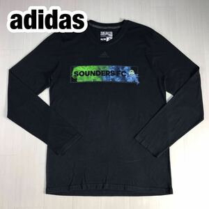 adidas アディダス 長袖Tシャツ M ブラック ロンT プリントTシャツ SOUNDERS FC メジャーリーグ