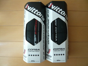 ★年始限定★ VITTORIA ヴィットリア CORSA G2.0 コルサ グラフェン 2.0 Tubeless TLR チューブレス 700X25C BLACK ブラック 2本セット