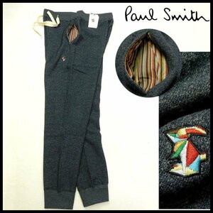 新品 1円～ ポールスミス ジョガーパンツ L 紺 マルチストライプ&マルチラビット刺繍 裏起毛 秋冬 Paul Smith メンズ 【2666】