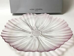 盛皿 菓子器 26cm HOYA CRYSTAL茶道具 古物品