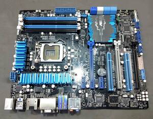 【中古パーツ】BIOS確認のみ、ASUS P8Z77-V PRO マザーボード ＩＯパネル付き LGA1155 ■MB5666