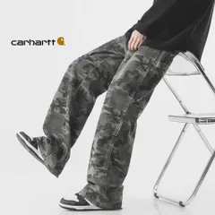 carhartt 秋冬新作 アウトドア ワークウェア ウォッシュド カモフラージュ ワークウェア ロングパンツ