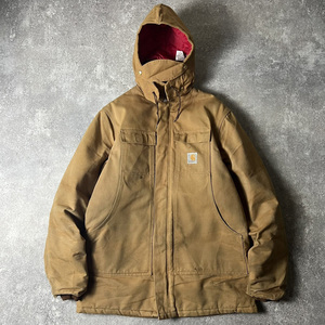 80s 90s USA製 Carhartt 中綿 キルティング ライナー ダック トラディショナル コート / 80年代 カーハート ジャケット フード パーカー