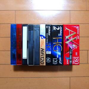 VHS ビデオテープ。12本セット,大量まとめ売り。新品,未開封,HiFi,ビクター,Victor,maxell,TDK,180,120,60分,繰り返し録画