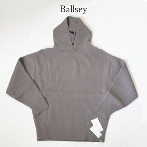 新品！ ボールジィ Ballsey ニット グレージュ フード フーディXS 