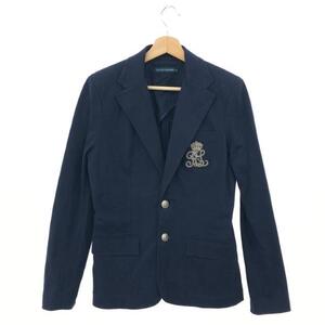 ◆RALPH LAUREN ラルフローレン エンブレムジャケット サイズ12◆ ネイビー コットン レディース キッズ アウター