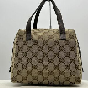 1円スタート！ 美品 GUCCI グッチ GG キャンべ ハンドバッグ ミニバッグ ミニポーチ ブベージュ アクセサリーポーチ レディース ブラウン