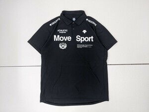 18．状態良好 デサント DESCENTE Move Sport サンスクリーン 半袖ポロシャツ　DMMRJA70　ゴルフ メンズO 黒白 x801