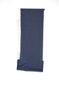 反物　小紋　新品　武州　唐桟織り　縞　藍濃淡　グレー　B225