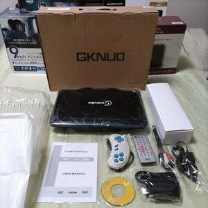 処分【箱開封のみ】GKNUO/バッテリー内臓10.1インチポータブルDVDプレーヤーGKN-101