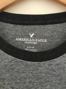 セール! 正規品 本物 新品 アメリカンイーグル コットン Tシャツ 綿100% AMERICAN EAGLE クールな ブラックストライプ オシャレ! S ( M