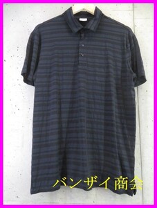 【送料300円可】6270s10◆良品です◆ARMANI COLLEZIONI ジョルジオ アルマーニ ストレッチ 半袖ボーダーポロシャツ XL/ジャケット/コート