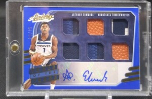 2020-21 Panini. Absolute Memorabilia.Anthony Ddwards（アンソニー・エドワーズ）25枚限定パッチ・ボール・直筆サインカード