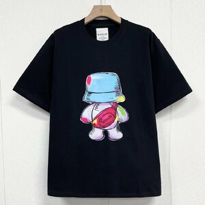 人気ヨーロッパ製※定価2万◆ブルガリア発※RISELIN 半袖Tシャツ 高級綿100％ 通気 快適 吸汗 個性 クマ オシャレ スウェット 男女兼用 M