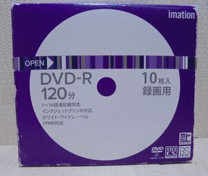 imation　DVD-R 120分　録画用　10枚パック　ホワイト・ワイドレーベル