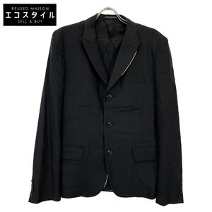 Yohji Yamamoto POUR HOMME ヨウジヤマモトプールオム ブラック 3ボタン テーラードジャケット ブラック 3 ジャケット リネン メンズ 中古