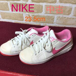 【売り切り!送料無料!】A-134 NIKE!スニーカー!23.5cm!ローカット!ローカットスニーカー!ホワイト!ピンク!中古!