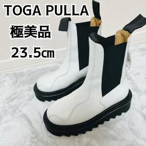 トーガプルラTOGA PULLA サイドゴアブーツ 23.5 36 ホワイト 白 ロングブーツ